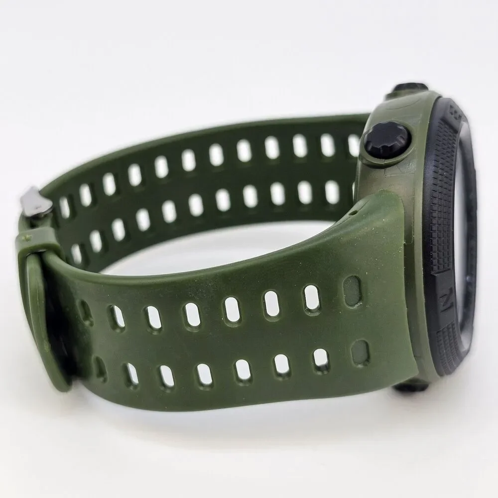 Men's Negative Display Digital Sports Watch 50MM Black Case Green Plastic‎ Bands
